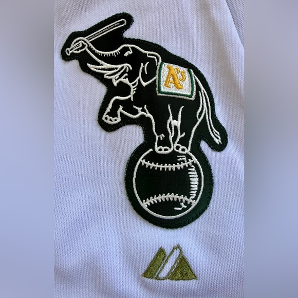 Oakland Athletics A's Authentic Jersey Majestic 48 6200 Home White Blank MLB - Picture 6 of 11